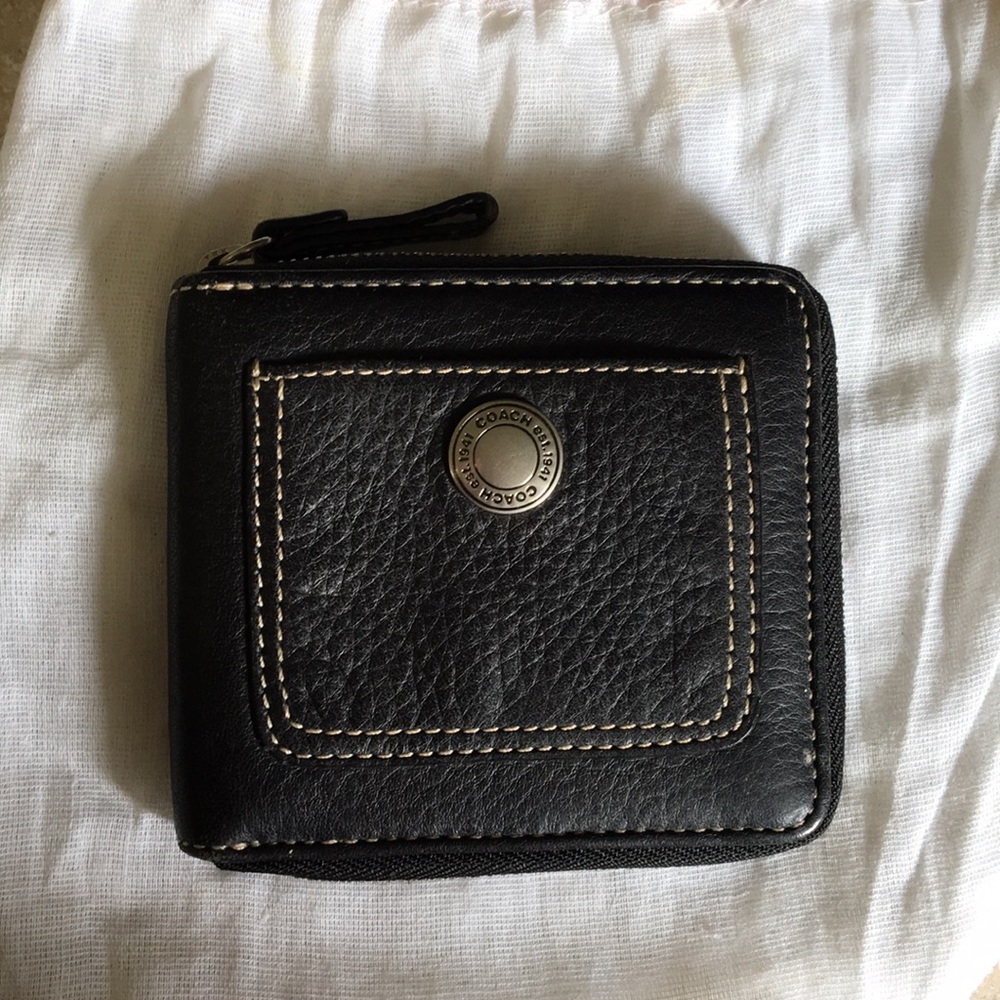 BRAND NEW COACH Soft Pebble Black Leather Wallet